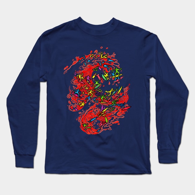 Red wave Long Sleeve T-Shirt by hugomaciel